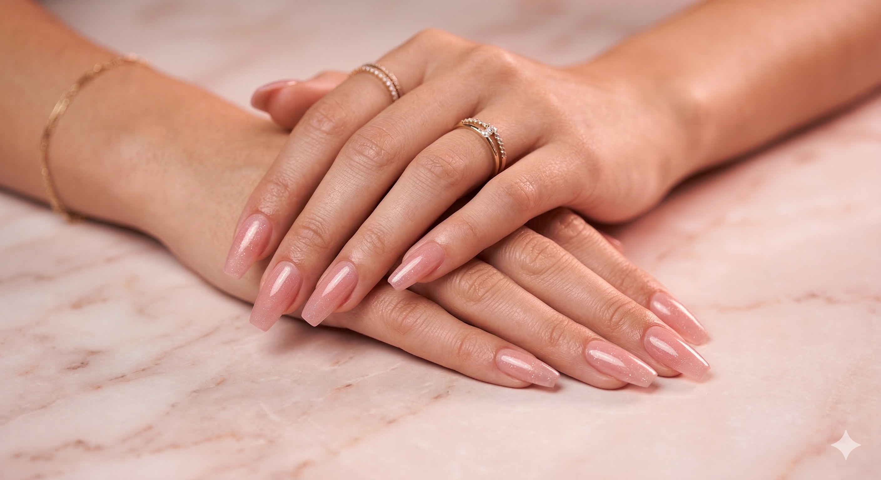 Uñas esculturales rosa pastel de MaGaShiu Nails